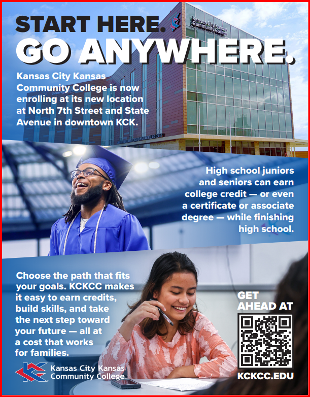 The drafted KCKPS ad focused on advertising three things: the new downtown center, dual / concurrent enrollment, and adult / traditional students. 